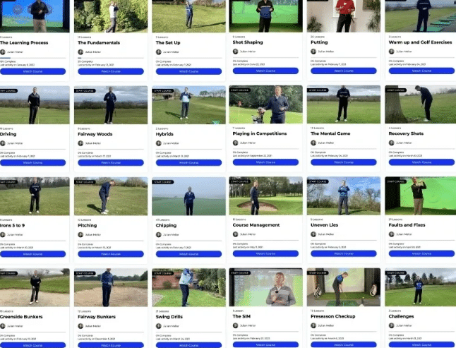 A bunch of people are playing golf on the internet