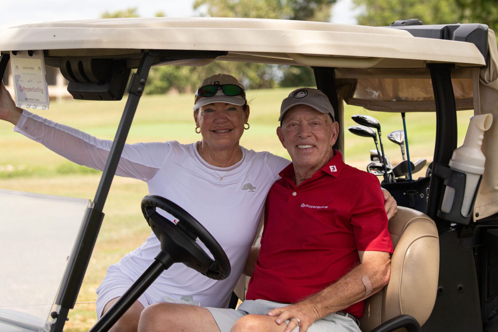 Dick Stockton and Jamie — Proper Golfing members