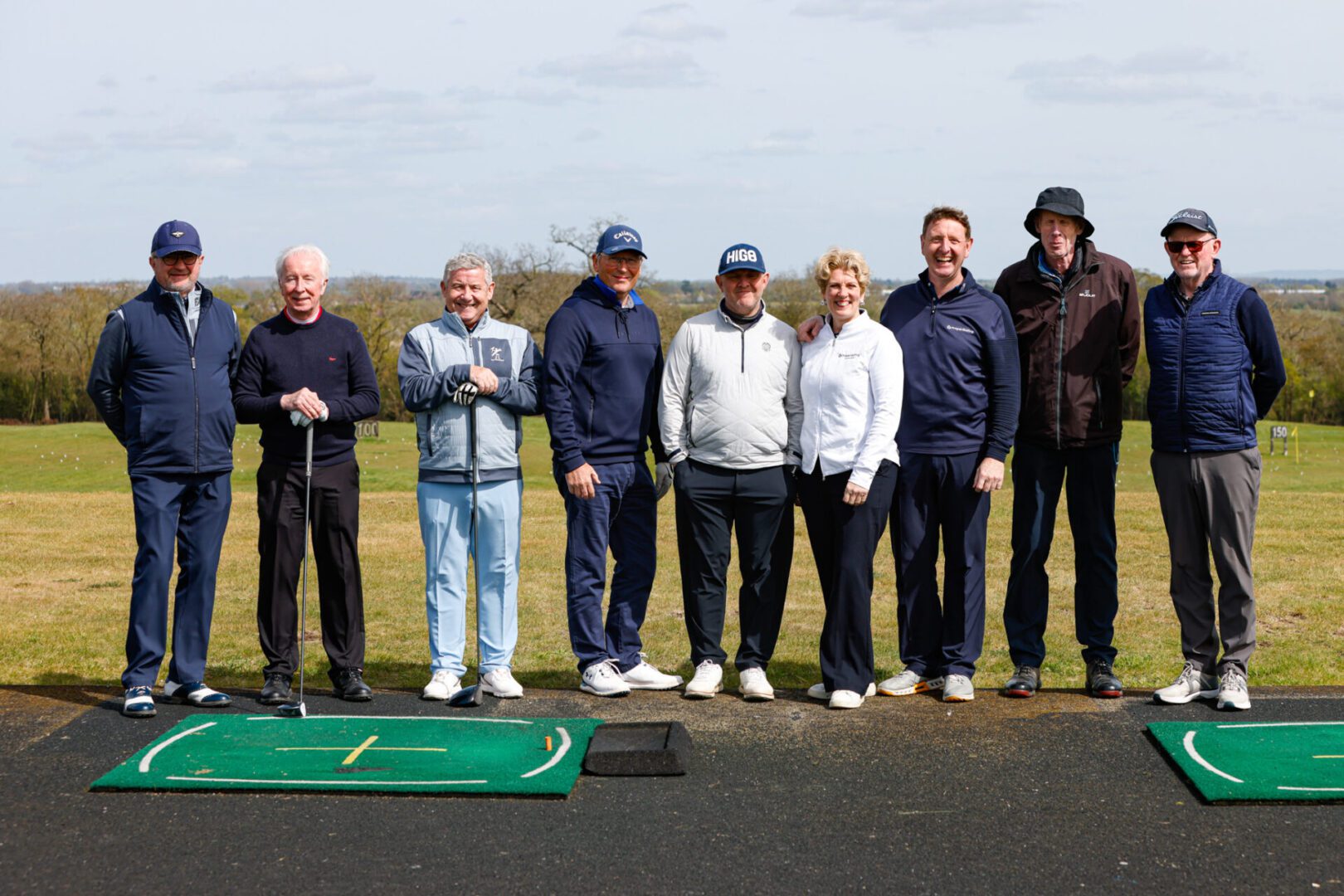 Full group after easy driver swing coaching day at The Oxfordshire